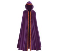 Generisch Capa medieval con capucha para hombre, capa larga con capucha, vintage, gótica, para hombres, Halloween, cosplay, disfraz, carnaval, capa de vampiro, bordes impresos, capa de bruja, hobbit