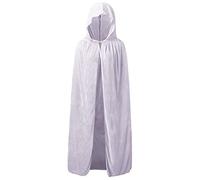 Generisch Capa medieval para hombre, elegante, largo de noche, disfraz de caballero, traje histórico, Blanco, XL