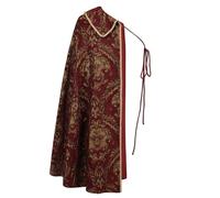 Generisch Capa medieval unisex LARP Renaissance Cosplay Cape Halloween Disfraz Noble Tudor Rey Disfraz Poncho Ren Faire Robe Medio Hombro Tema Fiesta Cloak Disfraz, rojo, Talla única