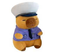 Generisch Capybara de peluche,Muñeca de cerdo de agua suave - Versión de policía suave - Para Y Niñas, Lindo Cojín Peluche Juguetes de Peluche
