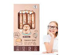 Generisch Capybara - Juego de 6 rotuladores retráctiles para escribir, 0,5 mm Capybara Stationery Set - 6 marcadores mecánicos para notas de diario