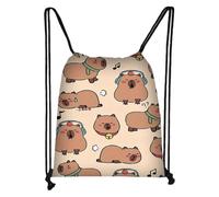 Generisch Capybara - Mochila impermeable con cordón, ligera, para niños, mujeres, hombres, escuela, viajes, fitness, entrenamiento, vacaciones, senderismo, deportes al aire libre, multicolor, A