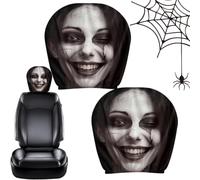 Generisch Car Ghost Headrest Covers - 2 piezas Scary Headrest Cover