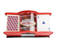 Generisch Card 2 Deck, Card Manual - Mezclador y dispensador de cartas | 2 barajas con soporte para tarjetas, sistema simple de manivela manual para Blackjack Poker Texas