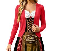 Generisch Cárdigan corto versátil para trajes veraniegos: camiseta de punto ligera que es perfecta para vestidos o camisetas sin mangas para looks de fin de semana, rojo, L