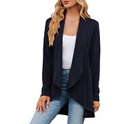 Generisch Cárdigan gris jaspeado para mujer, cárdigan elegante festivo largo de gasa fino cárdigan ligero kimono cómodo cárdigan largo cárdigan suéter cómodo bolero chaquetas para mujer con botones