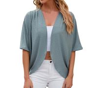 Generisch Cárdigan largo negro 2024 Europa y Estados Unidos frontera primavera y verano círculo de color sólido manga corta cárdigan casual tops sueltos chaleco de hombre, verde, XL