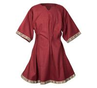 Generisch Cárdigan medieval elegante para hombre, con cuello en V, encaje para drama, cosplay, fotografía, ocasiones especiales, rojo, XXXL