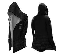 Generisch Cárdigan vikingo para hombre, mitología nórdica, chaqueta con capucha de longitud media, chaqueta de motorista, vintage, chaqueta de invierno medieval, cálida, cortavientos, informal