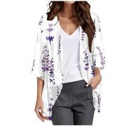Generisch Cardigans Largos Para Mujer Mangas Abullonadas, Cubierta Suelta, Blusa Casual Tops Elegantes Suéteres, Blanco, S
