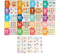 Generisch Cards Matching Toy,Numbers Matching Game Paper Cards - Counting Early Toy Interactive for Car Rides Home Kindergarten Travel Classroom