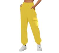 Generisch Cargohose Damen Baggy Y2K, Damen Hose Elegant High Waist Leichte Jogginghose Winddicht Wanderhose Multi-Taschen Freizeithose Regular Fit Stoffhose Cargo Fitnesshose Übergrößen Arbeitshose