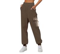 Generisch Cargohose Damen Baggy Y2K, Damen Hose Elegant High Waist Leichte Jogginghose Winddicht Wanderhose Multi-Taschen Freizeithose Regular Fit Stoffhose Cargo Fitnesshose Übergrößen Arbeitshose