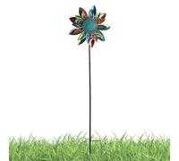 Generisch Carillones de viento de jardín con estaca, decoración de jardín de girasol, escultura al aire libre, herramienta cinética de jardín, diseño decorativo para césped, patio, patio trasero y