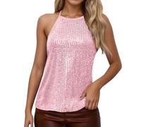 Generisch Carnaval Glitter Tops Lentejuelas Nochevieja Cuello Redondo Camiseta con Letras Patrón de Vacas Camiseta Casual Cómoda de Verano para el Día a día (S)