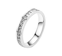 Generisch Carpeta Azul 4 Anillos Lujo Sin desvanecimiento Oro Rosa Titanio Acero Titanio Completo Individual Cuadrado Joyería de Mujer Anillos Set L, C, Metal, Sin piedras preciosas