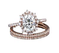 Generisch Carpeta de 4 anillas Punk Wedding Ring Light Six Zircon Couple Engagement And Proposal Ring 8 Tiros Anillos (Oro Rosa, 6)