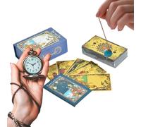 Generisch Cartas de Tarot para principiantes - Juego de 80 cartas con instrucciones - Juego de mesa con instrucciones paso a paso para niños | Para viajes cotidianos adultos niños