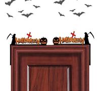 Generisch Cartel autoadhesivo para puerta de Halloween | Bruja gato negro Halloween puerta accesorio para apartamentos, entusiastas de casas embrujadas y propietarios de viviendas