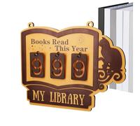 Generisch Cartel de Buchtracker | Decoración colgante de madera para estantes,letrero para mostrar libros leídos,Para sala de estar biblioteca nicho pared esquina estudio y área de trabajo