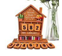 Generisch Cartel de contador de libros | Decoración de madera para escritorio - Leer progreso rastreador para este año, para profesores, estudiantes, regalo, estantería, escritorio, cumpleaños