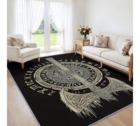 Generisch Cartel de hacha lavable a máquina para salón, 200 x 300 cm, mitología tribal, medieval, suave pelo corto, parte trasera antideslizante, fácil de limpiar, para dormitorio y comedor