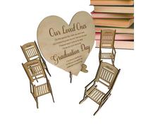 Generisch Cartel de madera para terminar - Pizarra de madera con silla, recuerdo de boda, para , ceremonia, escuela, aula, universidad, hogar, apartamento, dormitorio universitario,