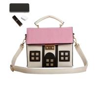 Generisch Cartera de mujer de lujo de piel sintética con forma de casa y | Monedero para teléfono móvil adecuado para rímel pintalabios, llaves, vacaciones, cumpleaños, viajes y vacaciones de trabajo