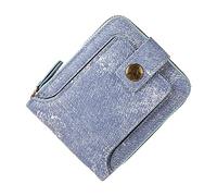 Generisch Cartera para hombre grande con 16 compartimentos, compartimento para tarjetas, comercio exterior, pantalones cortos multifuncional, tela vaquera, cremallera horizontal, billetera S para