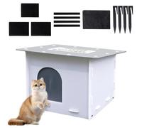 Generisch Casa para gatos al aire libre - Refugio aislado para mascotas, cama impermeable con cubierta de techo | Casa cálida para jardín, terraza, patio, césped, cabina para dormir, comodidad de