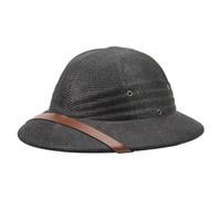 Generisch Casco tropical para adultos, sombrero de paja ajustable, sombrero de safari, casco tropical británico para senderismo, jardinería, aventura al aire libre, Negro , Talla única