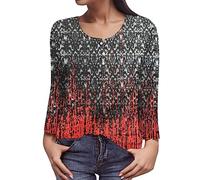 Generisch , casual manga larga único impreso 3D mujer top mujer suéter marrón oscuro, rojo, S
