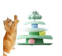 Generisch Cat Ball Track Toy, 3 capas Roller Tower, 7.87x7x87x7.87 pulgadas Puzzle Enrichment Exercise & Treat Dispenser Portable Design, Hunting Games for Small Space, Outdoor and Indoor