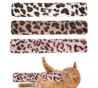 Generisch Cat Kick Toy, Ministro de Gatos Peluches para Gatos - Tira de Almohada Interactiva de 3X, Cojín de Peluche para Mascotas, Suave Estampado de Leopardo para Gatos aburridos