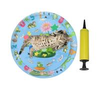 Generisch Cat Water Mat, Inflatable Cooling Pad with Animal Design, 25.59x21.65 pulgadas Pet Enrichment, Thickened Splash Play Mat for Kitten, Puppies, Indoor and Outdoor Activity