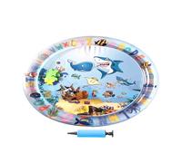 Generisch Cat Water Mat, Sensory Water Bed, Cooling Play Pad, Interactive Floating Fish, Enrichment Activity Toy, Indoor Outdoor Fun, Soft Sturdy Design, Relieves Boredom, Large, Blue
