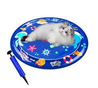 Generisch Cat Water Sensory Play Mat, Pet Cooling Cushion, Interactive Water, Sturdy Splash Pad Design, Enrichment Toy for Pool, Playground, Outdoors, Indoors, Gym Use, 39.37 inches