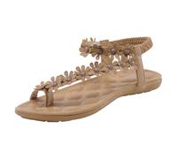 Generisch Categoría de producto Chanclas de flores planas para mujer Sandalias Boho Zapatos casuales|Accesorio de verano ligero para mujeres conscientes de la moda, caqui, 42 EU