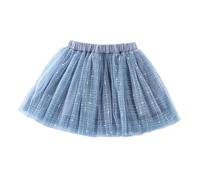 Generisch Categoría de producto Faldas para niñas - Título del producto Falda de tul bordada con flores de arco iris a cuadros para 1 a 10 años de acabado fino a rayas más cómodo, azul, 2-3 años