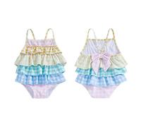 Generisch Categoría de producto Ropa de baño para niñas - Traje de baño para niñas Arco iris Pastel de cumpleaños Impreso Juguetes para niños seguros para niños pequeños, Multicolor 2, 3-4 años