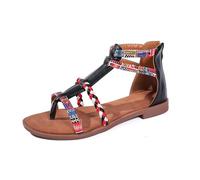 Generisch Categoría de producto Sandalias de mujer - Título del producto Sandalias planas con correa de dedo del pie estilo bohemio con parte delantera redonda sandalias cómodas de verano para ocio