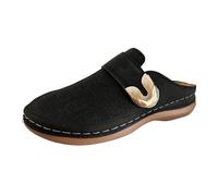 Generisch Categoría de producto Sandalias de mujer | Título del producto Zapatos casuales planos de verano con hebilla de metal para mujer - Cómodos zapatos de estilo playa sin lujos, Negro , 40 EU