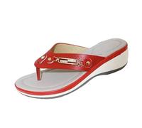 Generisch Categoría de producto Sandalias Mujer - Título del producto -Flops Mujer Ropa exterior Sandalias de playa Zapatillas grandes Mujer, rojo, 38 EU