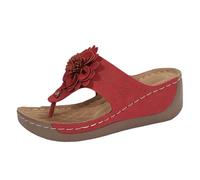 Generisch Categoría de producto Sandalias Mujer - Título del producto Sandalias cómodas de tacón abierto de cuña -Zapatos de playa ligeros, rojo, 41 EU