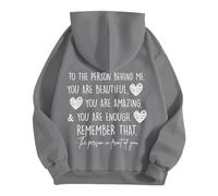 Generisch Categoría de producto Sudaderas y sudaderas para mujer - Título del producto Sudadera con capucha para mujer "Enough" de Dear Person Behind Remember that Mental Health, gris oscuro, S