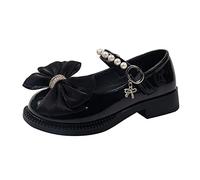 Generisch Categoría de producto/título del producto Sandalias Niñas - Zapatos para Pequeña Princesa - Suela Suave Lazo Perla Vestido Princesa Estilo Creativo Son para Niñas de a Grande, Negro , 28 EU