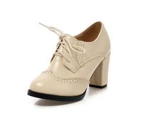 Generisch Categoría de producto Women's Título del producto -Zapatos de tacón grueso para mujer de talla grande Diseño atemporal para uso diario Casual Ocasiones especiales, beige, 41 EU