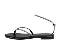 Generisch Categoría de producto Zapatillas Mujer | Título del producto Patrón Brillo Suelas Planas Antideslizante Playa Chanclas Cómodas Cómodas Zapatillas para, Negro , 41 EU