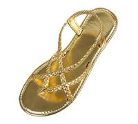 Generisch Categoría de producto Zapatos de playa con tiras para mujer Zapatos planos Título del producto, dorado, 37 EU