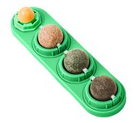 Generisch Catnip Chew Wall Ball, 4-Piece Catnip Toys Mounted Chew Balls for Teeth Cleaning, PVC Material, 20x6x6cm, for Pet Dentals Care, Stress Relief, Indoor Play